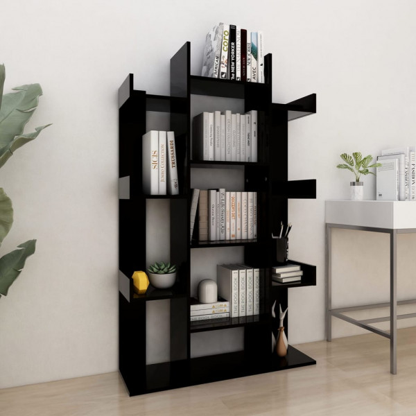 Librería de madera contrachapada negro 86x25.5x140 cm D
