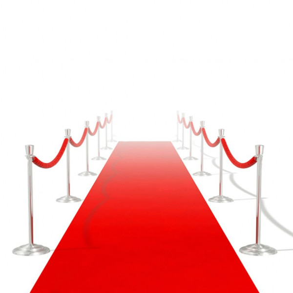 Alfombra de pasillo  roja 1 x 20 m muy densa 400 g / m² D