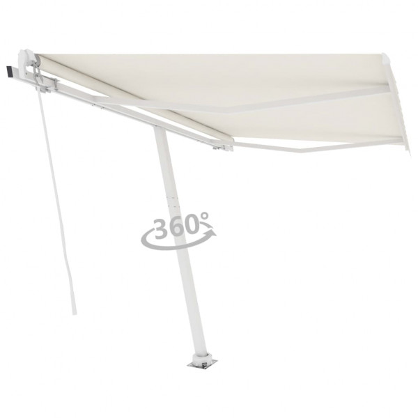 Toldo de pie retráctil manual crema 300x250 cm D