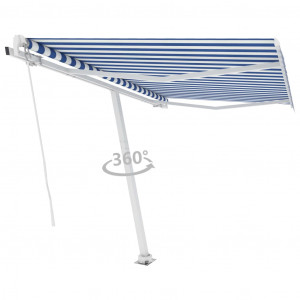 Toldo de pie manual retráctil naranja y marrón 350x250 cm D