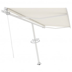 Toldo de pie retráctil manual crema 450x300 cm D
