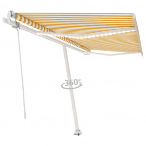 Toldo automático LED sensor de viento amarillo blanco 450x300cm D