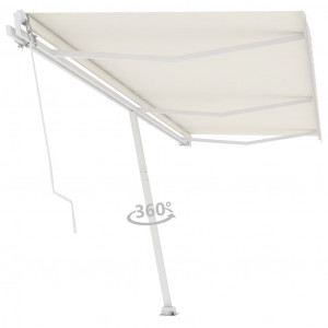 Toldo de pie retráctil manual crema 600x300 cm D