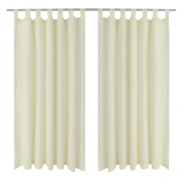 2 cortinas micro-satinadas com trave 140 x 175 cm D
