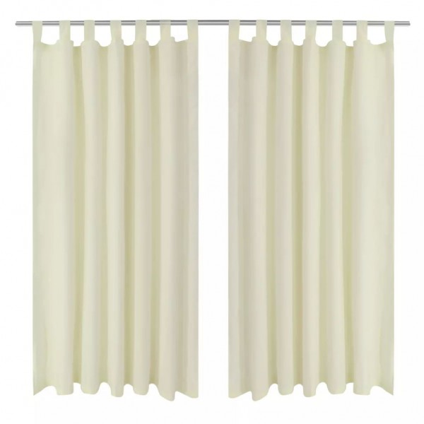 2 cortinas micro-satinadas com trave 140 x 245 cm D
