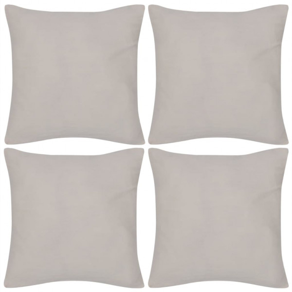 4 capas beige para almofadas de algodão. 40 x 40 cm D