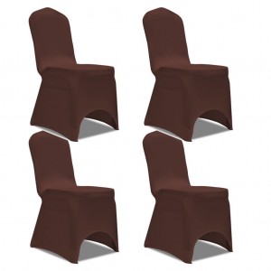 Funda de silla elástica 4 unidades marrón D