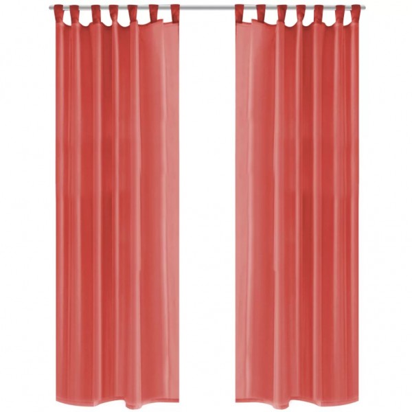 Cortinas de gasa 2 unidades 140x225 cm rojo D