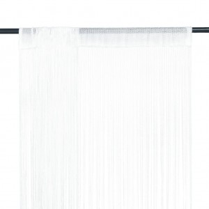 Cortinas de flecos 2 piezas 100x250 cm blancas D