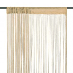 Cortinas opacas efecto lino con ganchos 2 piezas Beige 140x245 cm