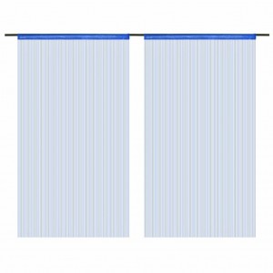 Cortinas de flecos 2 piezas 100x250 cm azul H