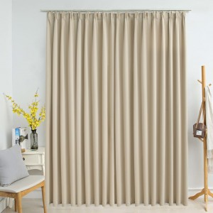 Cortina opaca con ganchos beige 290x245 cm D