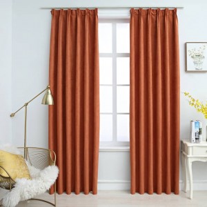 Cortinas opacas com ganchos 2 peças cor óxido 140x175 cm D