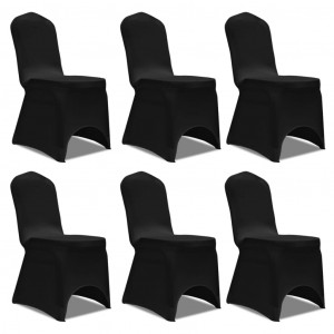Set de 6 Fundas ajustadas para sillas. color negro D
