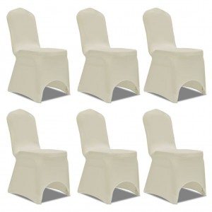 Set de 6 Fundas ajustadas para sillas. color crema D