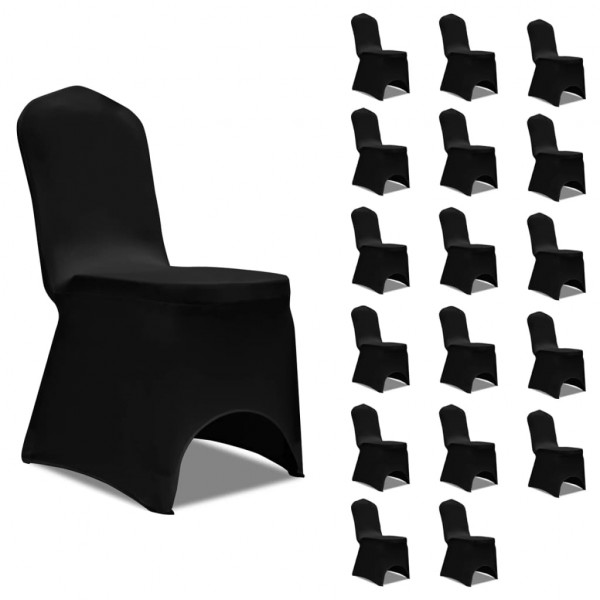 Funda de cadeira elástica 18 unidades preto D