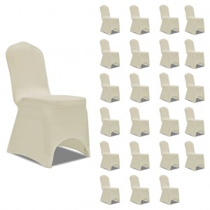 Funda de silla elástica color crema 24 unidades D
