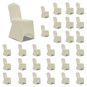 Funda de silla elástica crema 30 unidades D