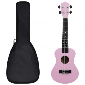 Set de ukelele soprano con funda para niños rosa 23 D