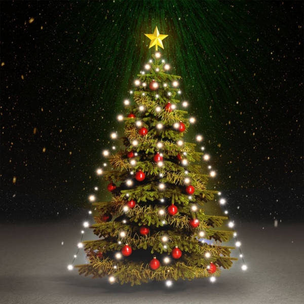 Red de luces de árbol de Navidad 180 LEDs blanco frío 180 cm D