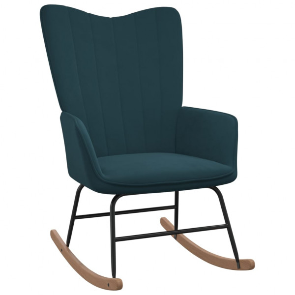 Cadeira de balanço de veludo azul D