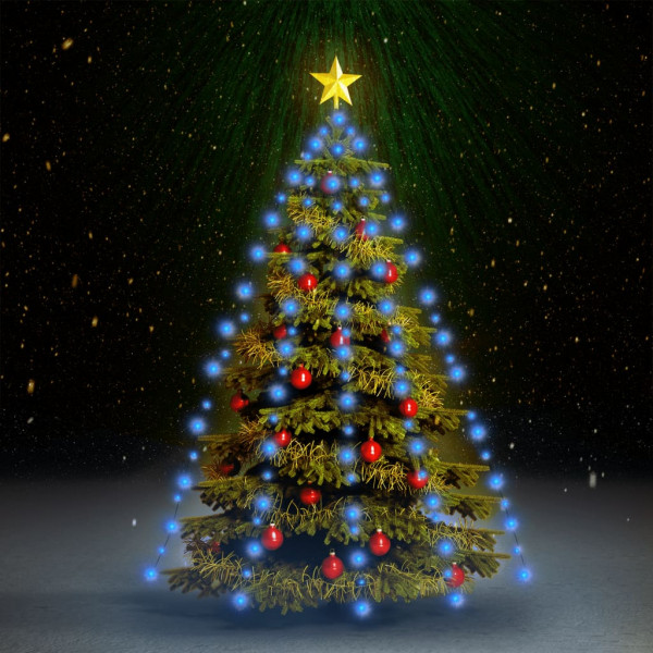 Red de luces de árbol de Navidad 150 LEDs azul 150 cm D