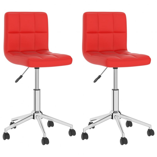 Sillas de comedor giratorias 2 unidades cuero sintético rojo Sillas de comedor giratorias 2 unidades cuero sintético rojo D