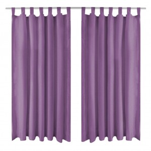 Cortinas de micro-raio com loops 2 unidades 140x175cm lila D