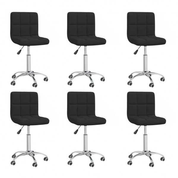 Sillas de comedor giratorias 6 unidades tela negro Sillas de comedor giratorias 6 unidades tela negro D
