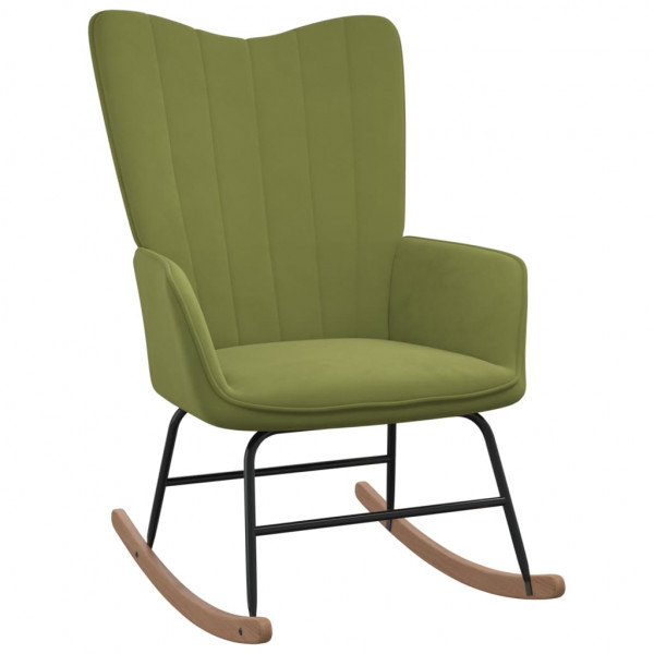 Cadeira de balanço de veludo verde claro D