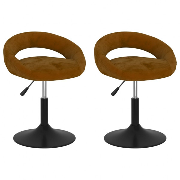 Sillas de comedor giratorias 2 uds terciopelo marrón Sillas de comedor giratorias 2 uds terciopelo marrón D