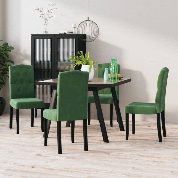 Sillas de comedor 4 unidades terciopelo verde oscuro Sillas de comedor 4 unidades terciopelo verde oscuro D