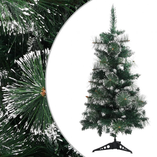 Árvore de Natal artificial com suporte de PVC verde e branco 90 cm D
