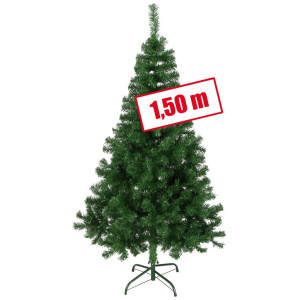 HI Árvore de Natal com suporte de metal verde 150 cm D