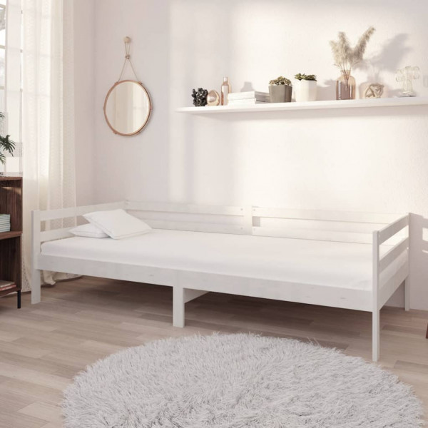 Sofá cama de madeira maciça de pinho branco 90x200 cm D