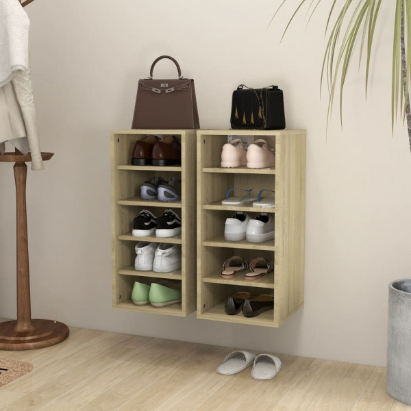 Mobiliário para calçados 2 x penteado de carvalho Sonoma 31.5x35x70cm D