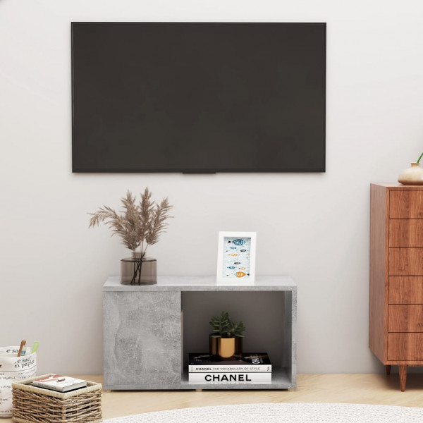 Mueble para TV aglomerado gris hormigón 60x24x32 cm D