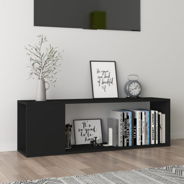 Mueble para TV de aglomerado negro 100x24x32 cm D