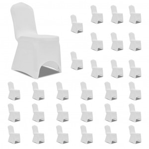 Funda de silla elástica blanca 30 unidades D