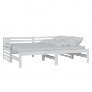 Estrutura sofá-cama de puxar 2x(90x200) cm pinho maciço branco H
