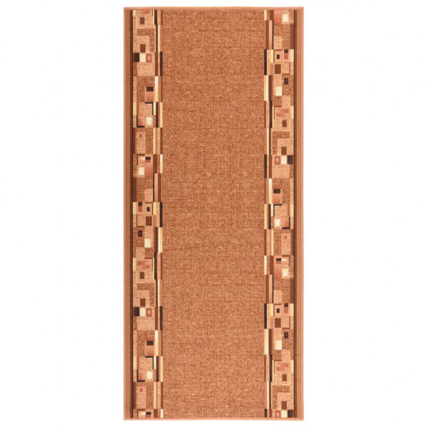 Alfombra de pasillo antideslizante marrón 80x200 cm D