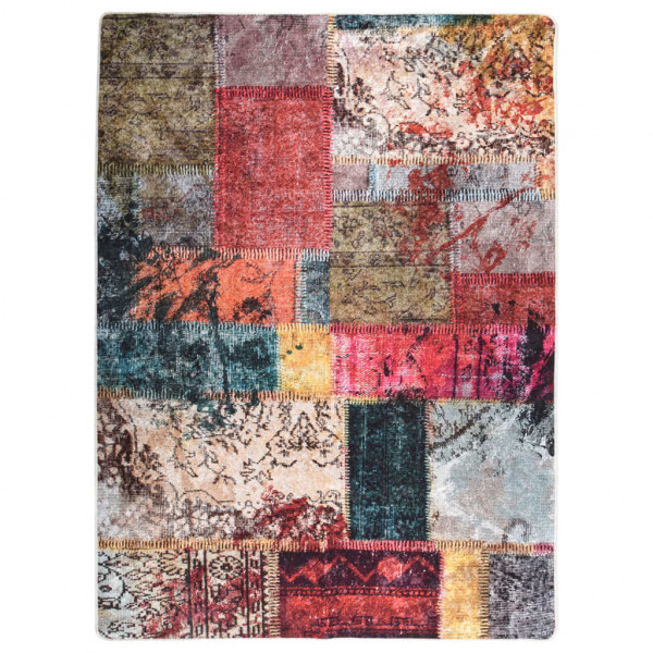 Alfombra lavable patchwork antideslizante multicolor 120x180 cm D