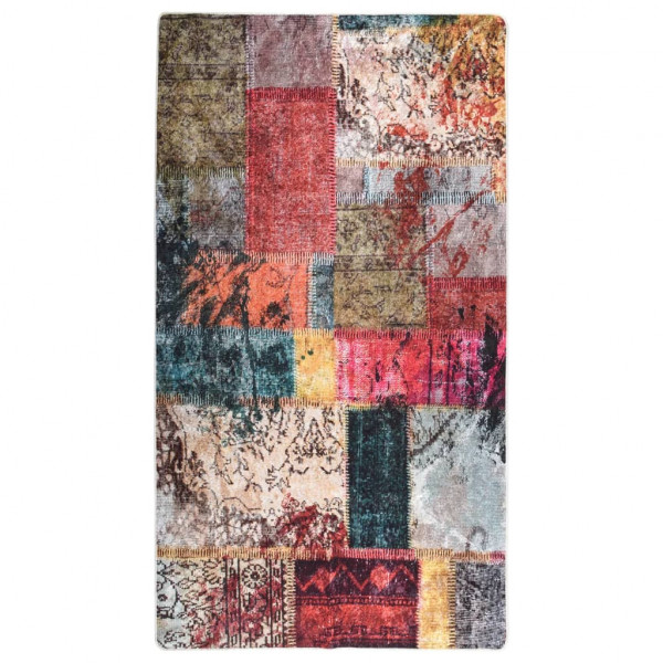 Tapete lavável patchwork antiderrapante multicolor 190x300 cm D