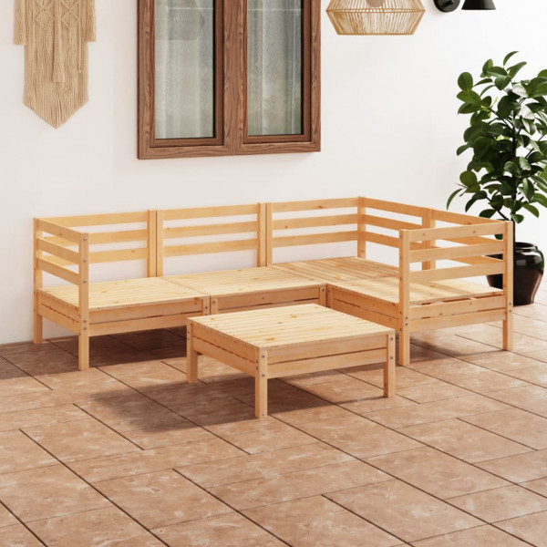 Furniture de jardim 5 peças madeira maciça pinheiro D