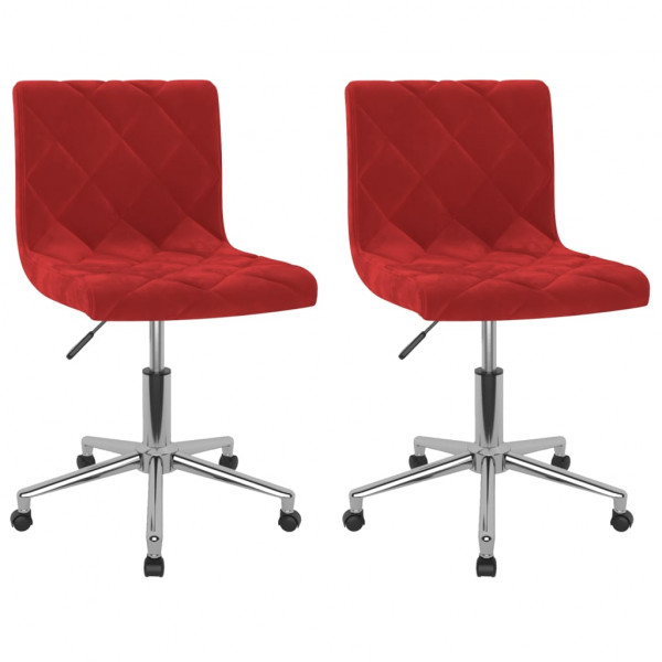 Sillas de comedor giratorias 2 uds terciopelo rojo vino tinto Sillas de comedor giratorias 2 uds terciopelo rojo vino tinto D