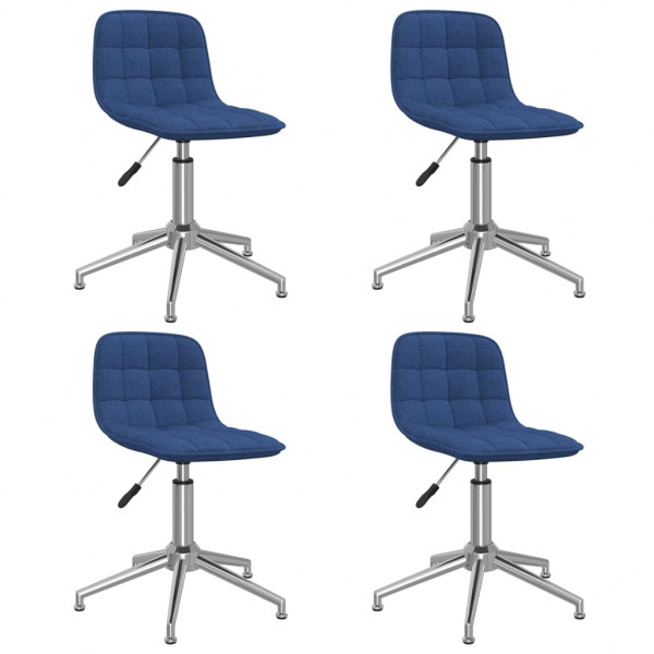 Cadeiras de jantar giratórias 4 unidades de tecido azul D