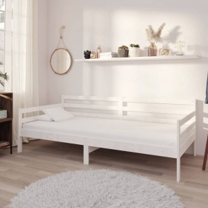 Sofá cama de madera maciza de pino blanco 90x200 cm D