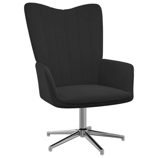 Silla de relajación de terciopelo negro Silla de relajación de terciopelo negro D