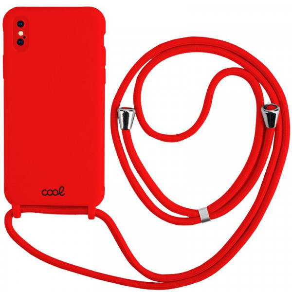 Carcaça COOL para iPhone X / iPhone XS Cordão Liso Vermelho D