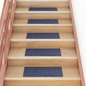 Alfombrilla autoadhesiva escalera 15 uds gris azul 60x25 cm D